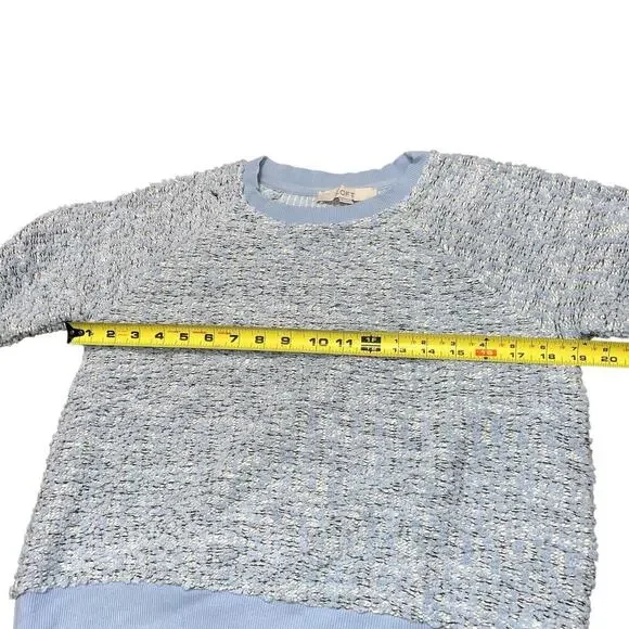 LOFT Women's Blue and White Boucle Knit Sweater Size XS - Picture 8 of 8